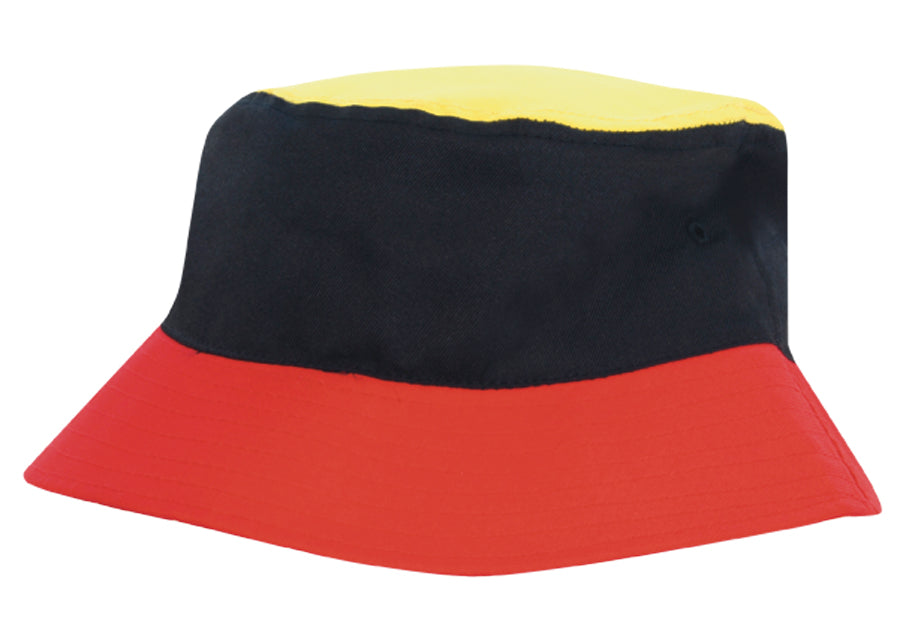 Headwear Tri Colour Breathable P/t Bucket Hat X12 - 4220 Cap Headwear Professionals   